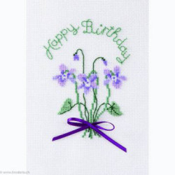 Derwentwater, kit Greeting Card - Violets (DWCDG26)