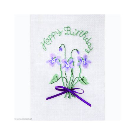 Derwentwater, kit Greeting Card - Violets (DWCDG26)