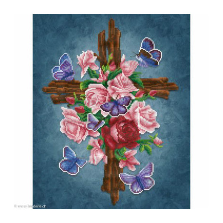 Diamond Dotz, kit diamant niveau 2 Flower Cross (DD9061)