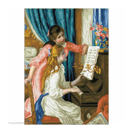 Diamond Dotz, kit diamant niveau 2 Girl's at the Piano, Renoir (DD12034)