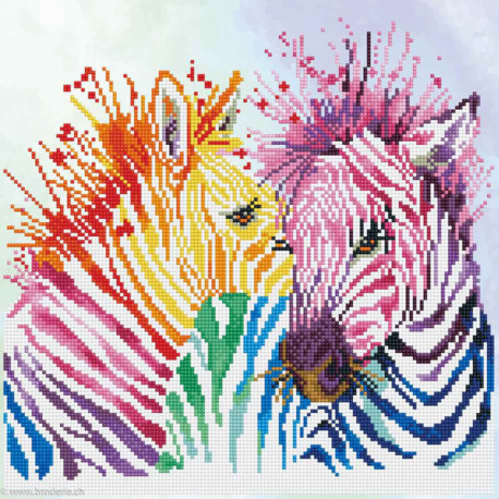 Diamond Dotz, kit diamant niveau 2 rainbow Zebras (DD8005)