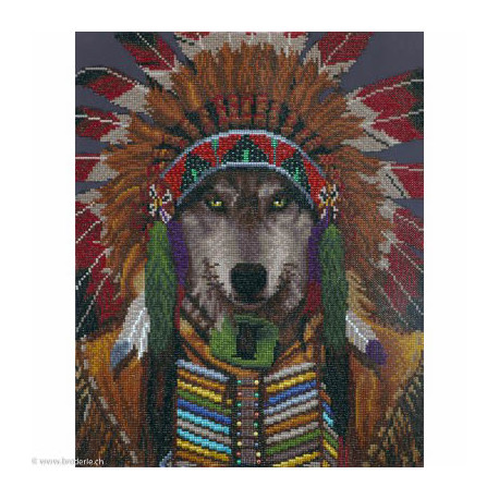 Diamond Dotz, kit diamant niveau 2 Wolf Spirit Chief (DD10053)