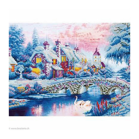 Diamond Dotz, kit diamant niveau 3- VILLAGE SOUS LA NEIGE (DD12010)