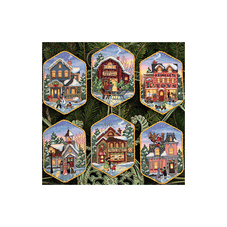 Dimensions Gold, kit Christmas Village Ornaments (6) (DIM08785)