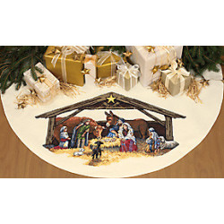 Dimensions Gold, kit Nativity Scene Tree Skirt (DIM08814)