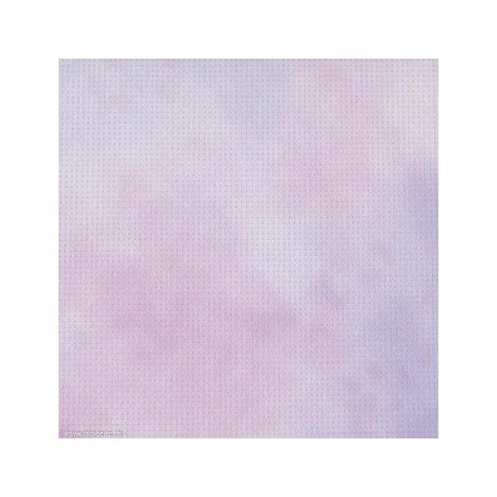 DMC, coupon aïda 5.5 points/cm imprimé rose-violet pâle dégradé (GD1436-3609)