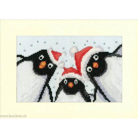 Bothy Threads, kit carte de voeux Penguin Selfie (BOXMAS89)