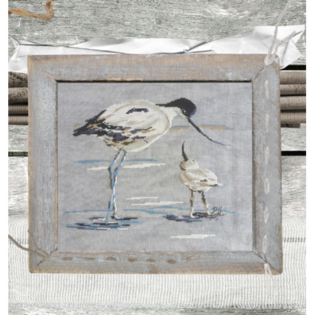 Isabelle Vautier, grille Avocette et son petit (PORT15)