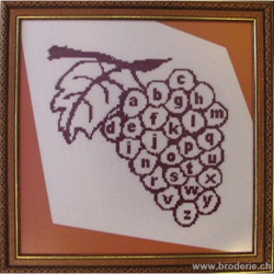 La Cigogne qui brode, grille ABC raisin rouge (CIG006)