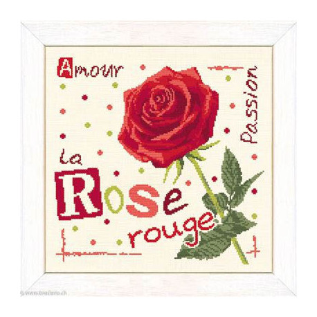 LiliPoints, Grille Côté jardin - La rose rouge (J015)