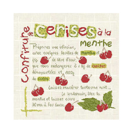 LiliPoints, Grille Gourmandise - confiture de cerises (G006)