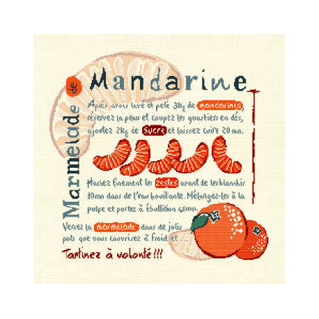 LiliPoints, Grille Gourmandise - Marmelade mandarine (G002)