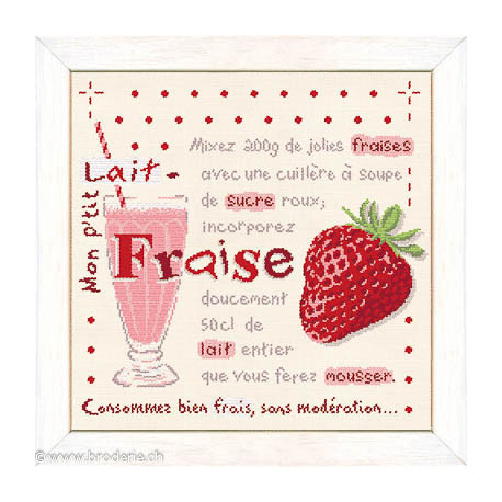 LiliPoints, Grille Gourmandise - Mon P'tit lait aux fraises (G023)