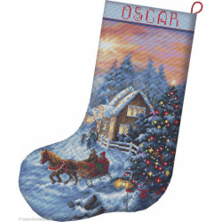 Luca-S Leti Stitch, kit Christmas Eve Stocking (SLETIL8011)