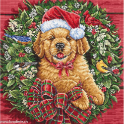 Luca-S Leti Stitch, kit Christmas Puppy (SLETIL8053)