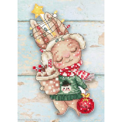 Luca-S Leti Stitch, kit Christmas Rabbit / Ornament (SLETIL8056)