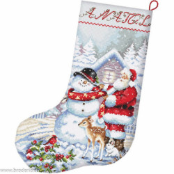 Luca-S Leti Stitch, kit Snowman and Santa Stocking (SLETIL8016)