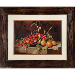 Luca-S, kit canevas petits points Basket with strawberries (LUCAG487)
