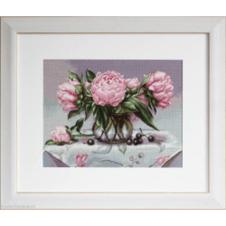 Luca-S, kit canevas petits points Vase of peonies (LUCAG494)