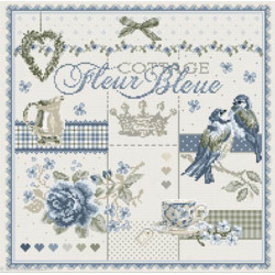 Madame la Fée, grille Cottage Fleur bleue (FEE152)