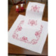 Permin, kit imprimé chemin de table fleurs rouge (PE63-7629)