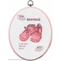 Permin, kit naissance chaussons roses (PE92-2175)
