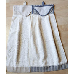 Ricami, Petit linge éponge avec tissu damassé gris (CU00631.004)