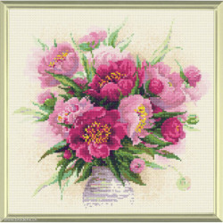 Riolis, kit diamant Peonies in Vase (RIAM0009)