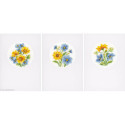 Vervaco, kit 3 cartes de voeux fleurs (PN0155786)