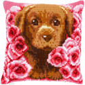 Vervaco, kit coussin Chiot entre roses (PN0163769)