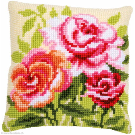 Vervaco, Kit coussin roses (PN0166936)