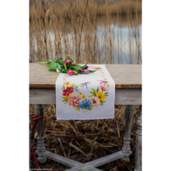 Vervaco, Kit facile chemin de table aïda Fleurs colorées (PN0183727)