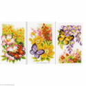 Vervaco, kit Fleurs et papillons, lot de trois (PN0155954)