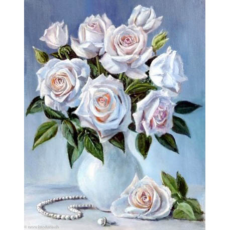 Wizardi, kit diamant Bouquet of white roses (WIWD2617)