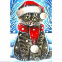 Wizardi, kit diamant Christmas Cat (WIWD2436)