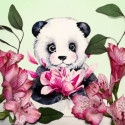 Wizardi, kit diamant Panda and Flowers (WIWD2341)