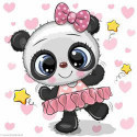 Wizardi, kit diamant Panda Ballerina (WIWD2479)