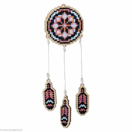 Wizardi, kit diamant suspense Dreamcatcher - Pink (WIWW202)