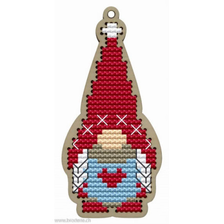Wizardi, kit Kind Fox - Gnome with red heart (WDKF022-85)