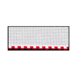 Zweigart, bande à broder Aïda blanc 5cm bordé rouge (7107-19)