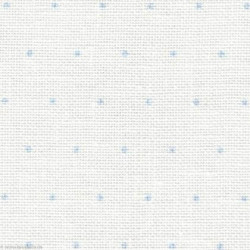 Zweigart, Lin Cashel 11 fils/cm mini-Dotz blancs points bleus (3281-1129)