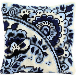 Pako, kit coussin au point de croix Bleu de Delphes (PA003.137)