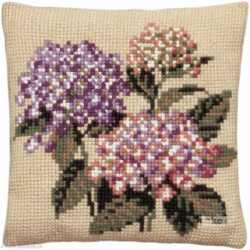 Pako, kit coussin au point de croix Hortensias (PA003.126)