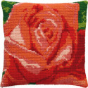 Pako, kit coussin au point de croix Rose roge (PA003.205)