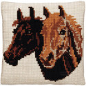 Pako, kit coussin au point de croix Têtes de chevaux (PA003.099)