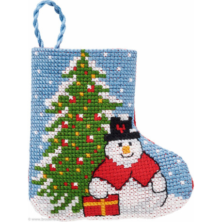Permin, décoration de Noël Sapin et bonhomme de neige (PE01-9216)