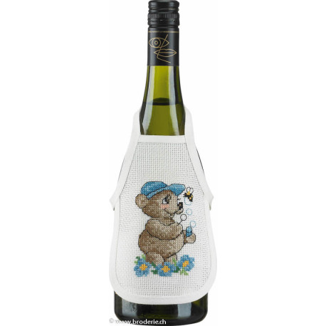 Permin, kit 4 tabliers pour bouteille de vin oursons (PE78-4107)