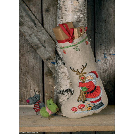 Permin, kit botte de Noël Père Noël et renne (PE41-0231)