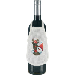 Permin, kit 4 tabliers pour bouteille de vin Noël (PE78-5214)