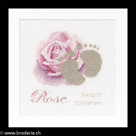 Thea Gouverneur, kit Birth Sampler Rose (G0508)